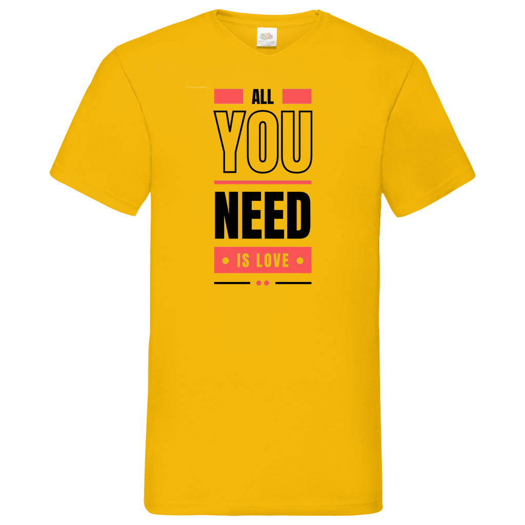 All you need is love - V-Neck T-Shirt bright