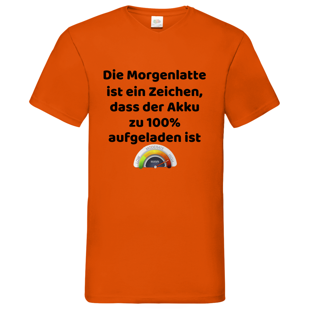Morgenlatte - V-Neck T-Shirt bright