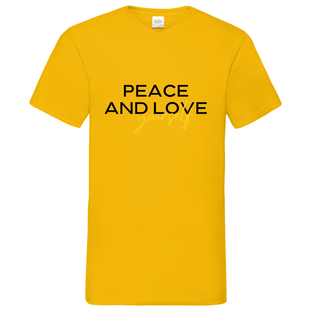 Peace and Love- V-Neck T-Shirt dark
