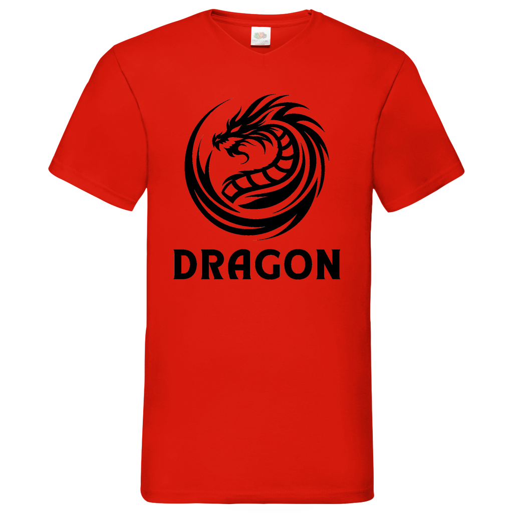 Dragon - V-Neck T-Shirt - bright