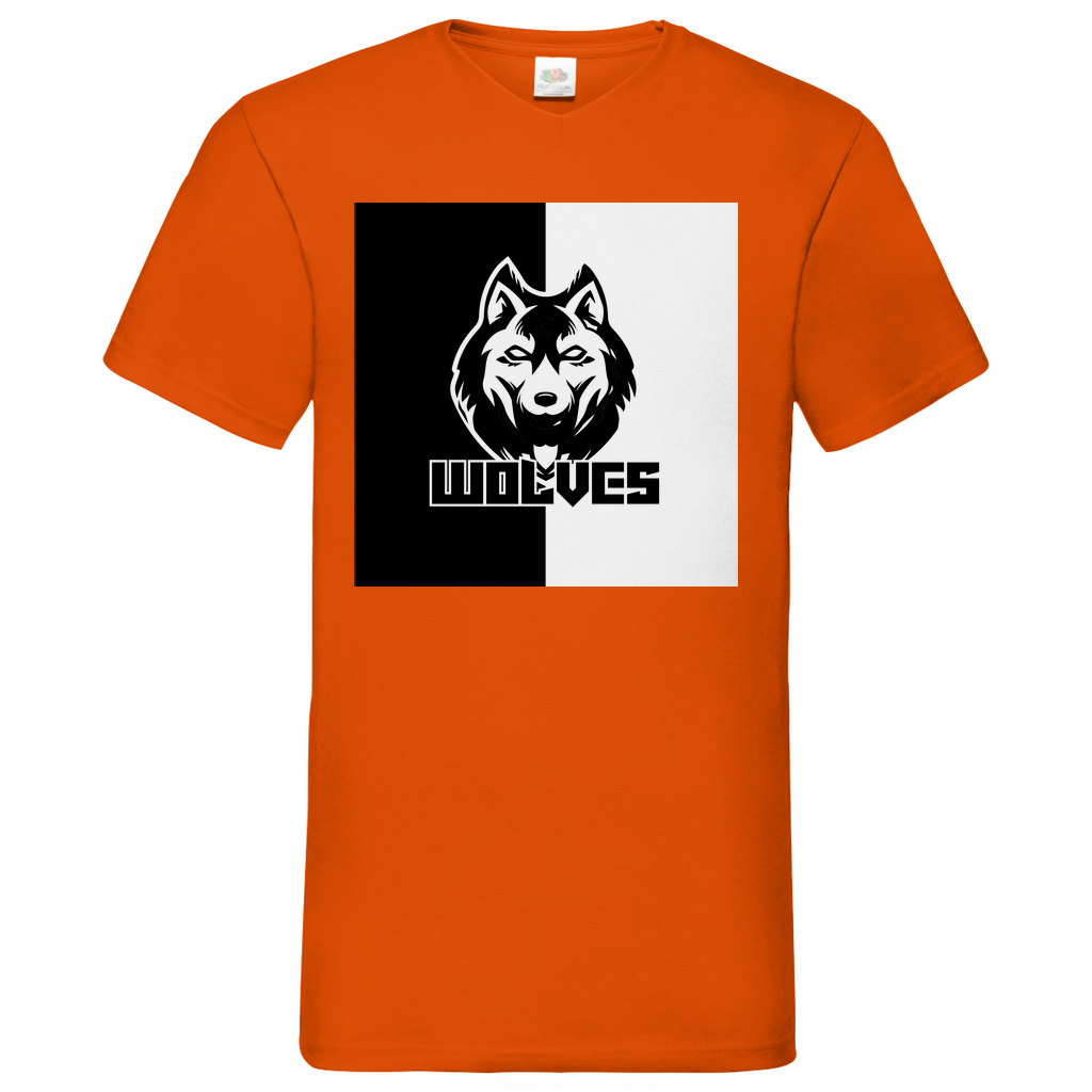 Wolves black-white - V-Neck T-Shirt