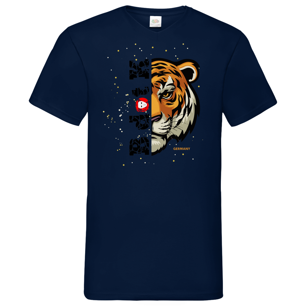Tiger B dot K - V-Neck T-Shirt bright