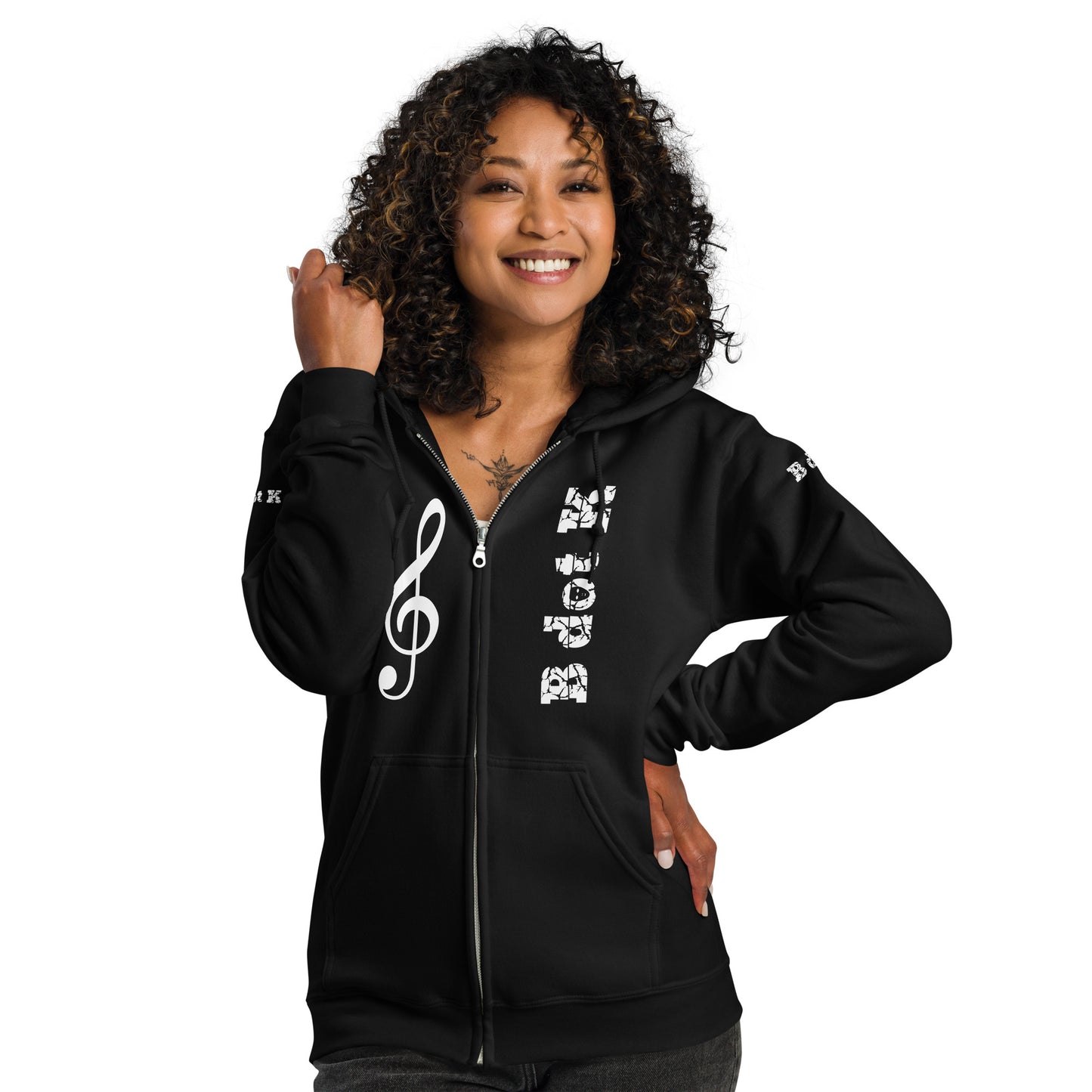 Zip Hoodie - Mask B dot K Unisex dark