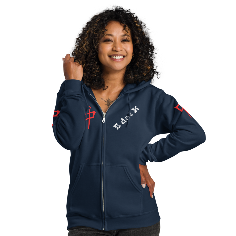 Zip Hoodie - Red Dragon B dot K Unisex dark