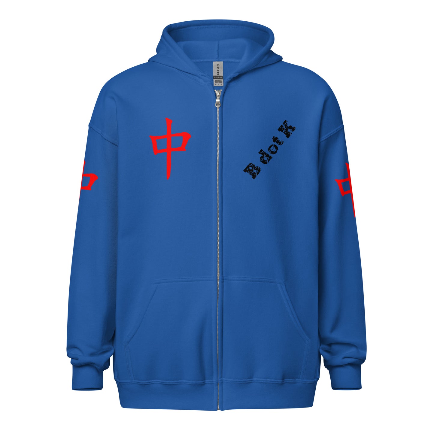 Zip Hoodie - Red Dragon B dot K Unisex bright