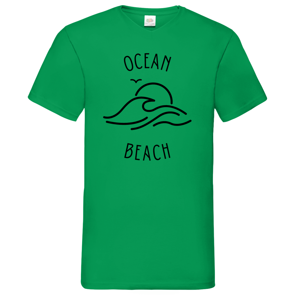 Ocean Beach - V-Neck T-Shirt - bright