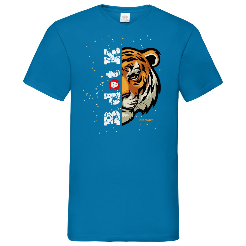 Tiger B dot K - V-Neck T-Shirt bright