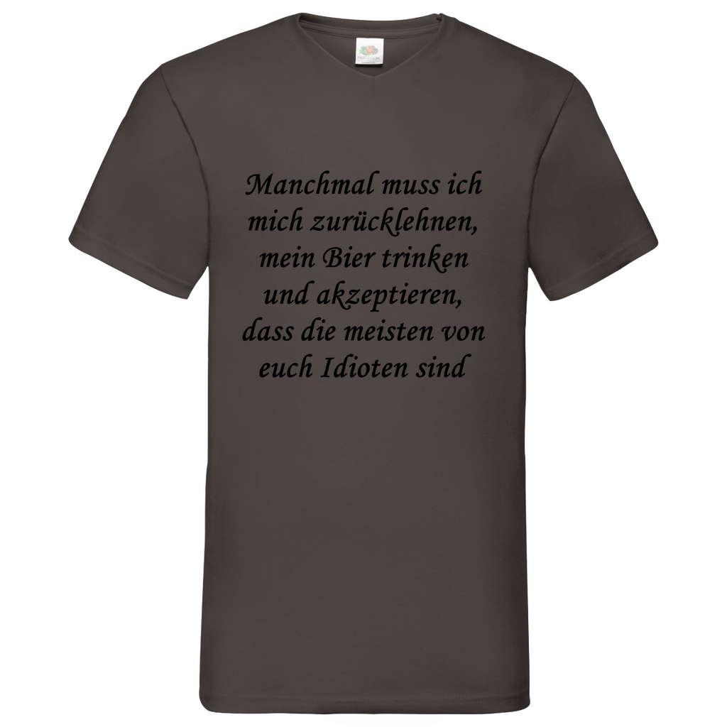 Idioten - V-Neck T-Shirt bright