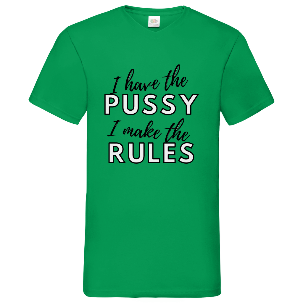 Pussy-black -  V-Neck T-Shirt bright