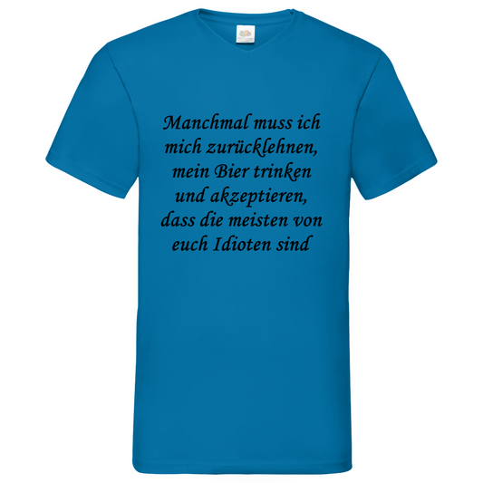 Idioten - V-Neck T-Shirt bright