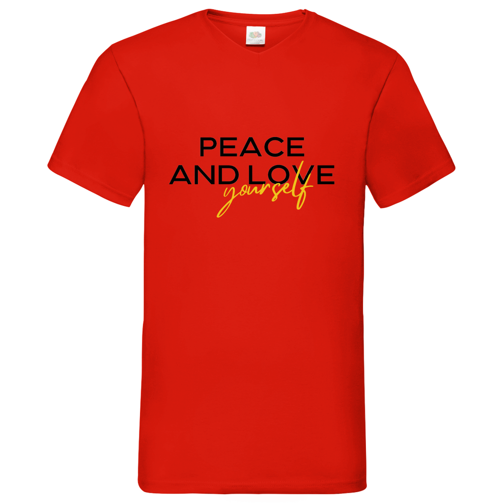 Peace and Love- V-Neck T-Shirt dark