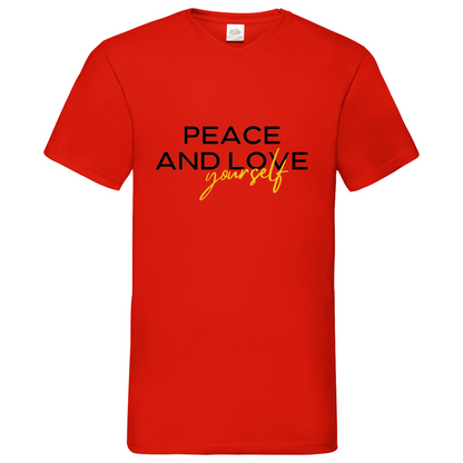 Peace and Love- V-Neck T-Shirt dark