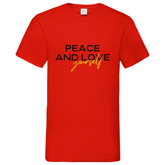 Peace and Love- V-Neck T-Shirt dark