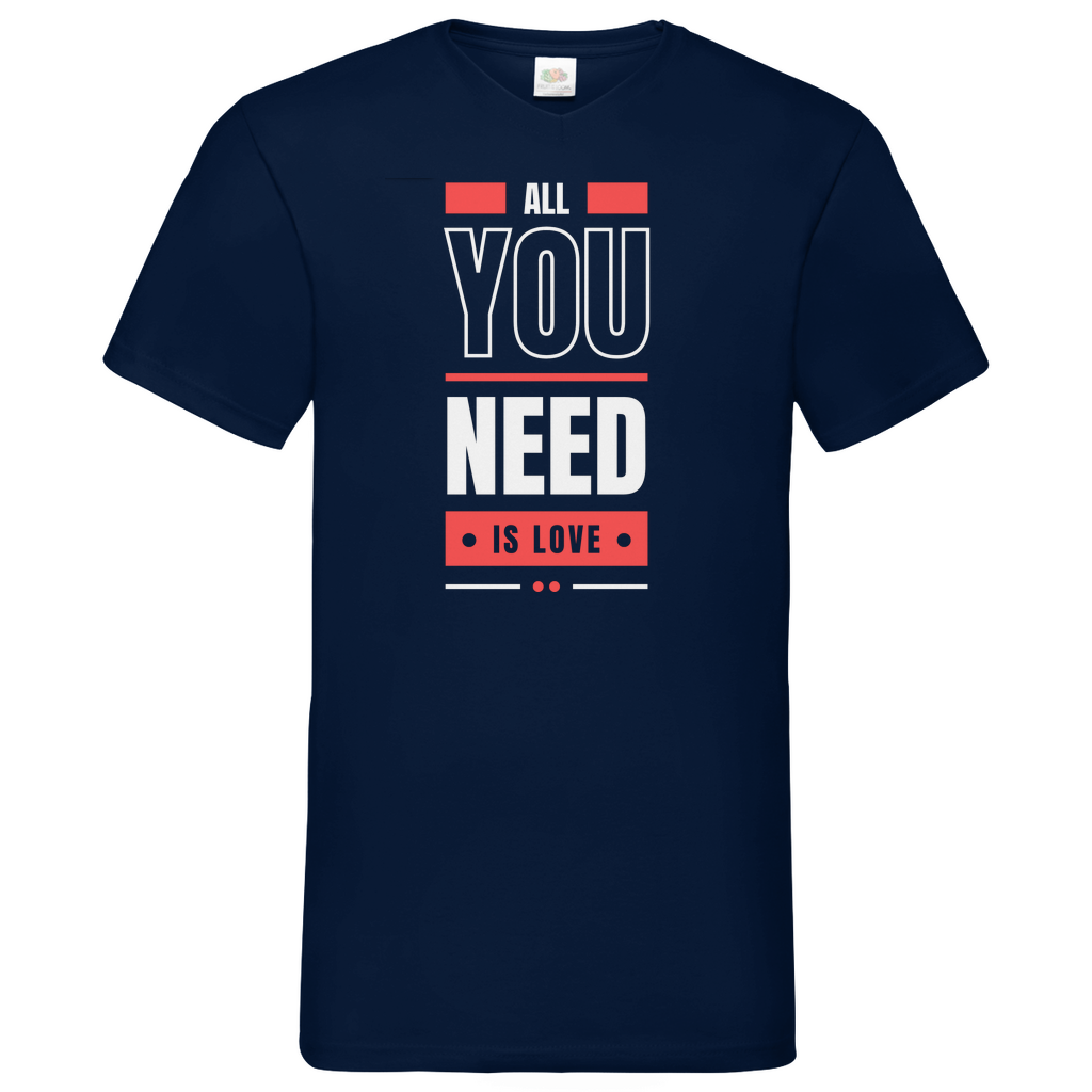 All you need is love - V-Neck T-Shirt dark