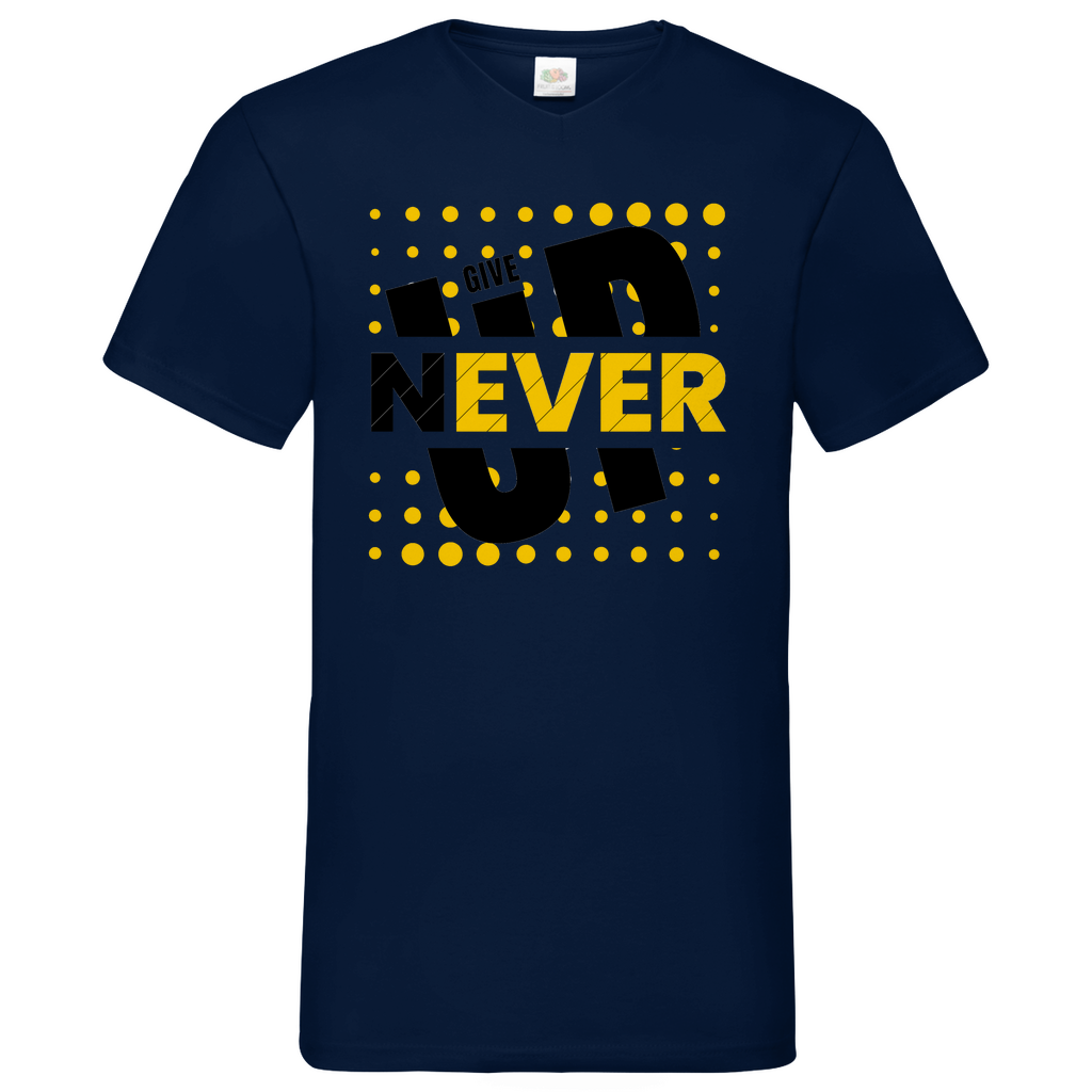 Never give up- V-Neck T-Shirt dark
