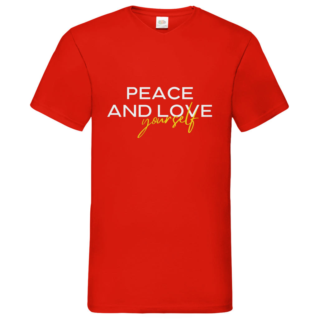 Peace and Love - V-Neck T-Shirt dark