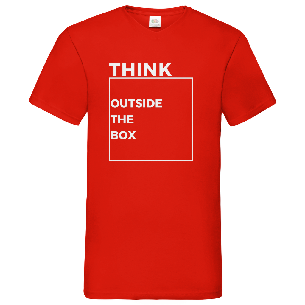 Think out of the Box- V-Neck T-Shirt dark