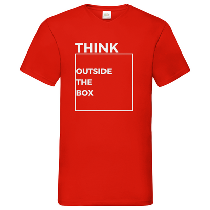 Think out of the Box- V-Neck T-Shirt dark