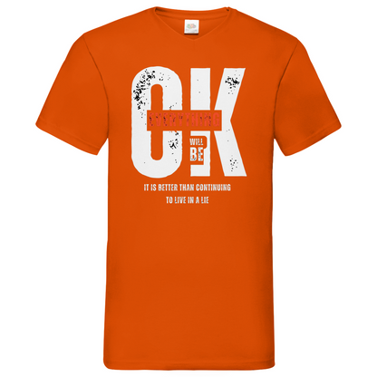 Everything ok- V-Neck T-Shirt dark