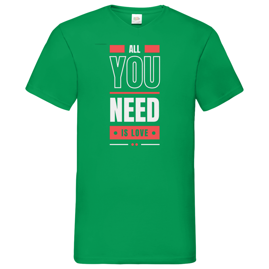 All you need is love - V-Neck T-Shirt dark