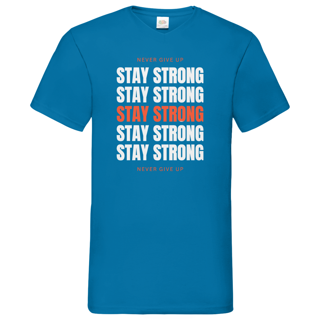 Stay strong - V-Neck T-Shirt dark