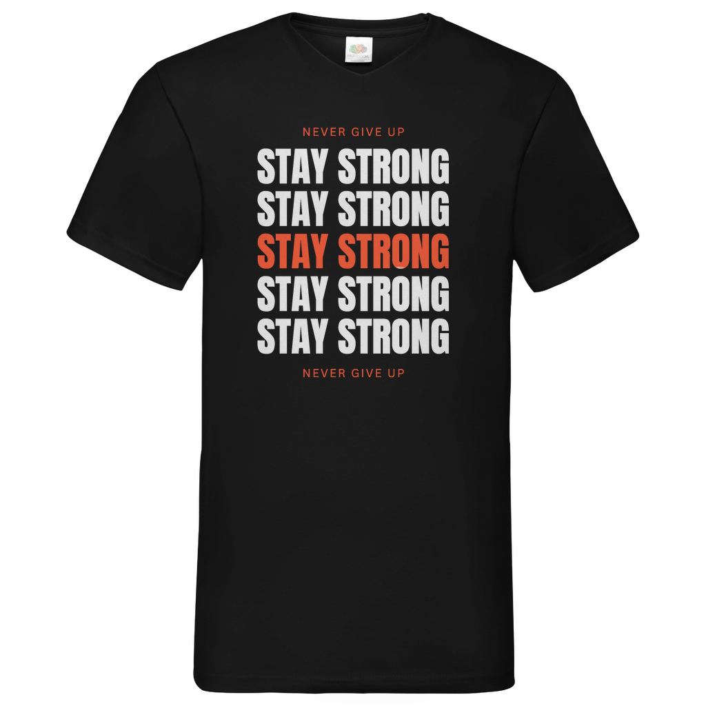 Stay strong - V-Neck T-Shirt dark