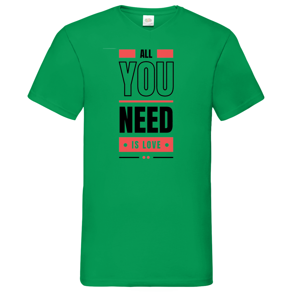 All you need is love - V-Neck T-Shirt bright