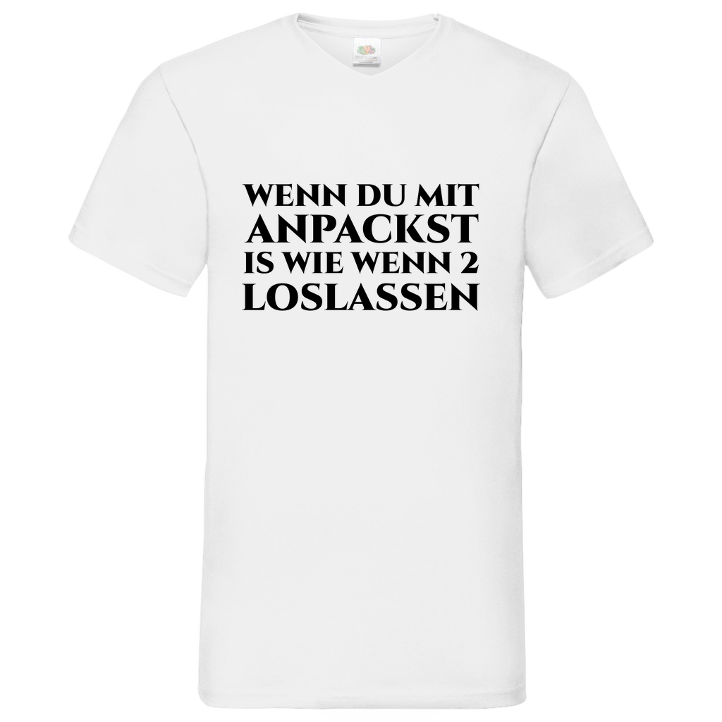 Anpacken - V-Neck T-Shirt bright