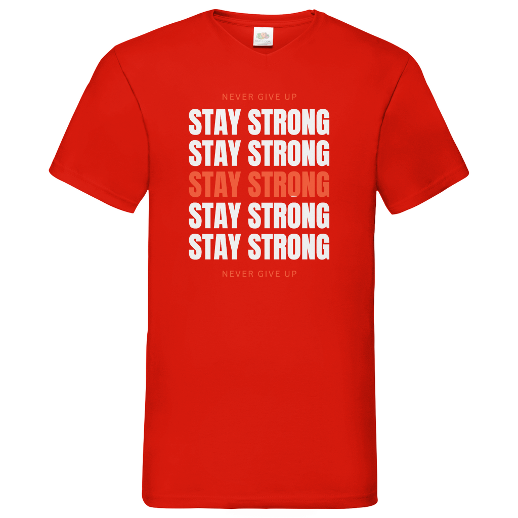 Stay strong - V-Neck T-Shirt dark