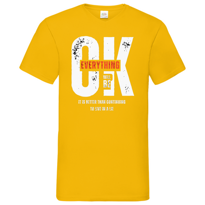 Everything ok- V-Neck T-Shirt dark