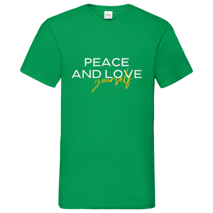 Peace and Love - V-Neck T-Shirt dark