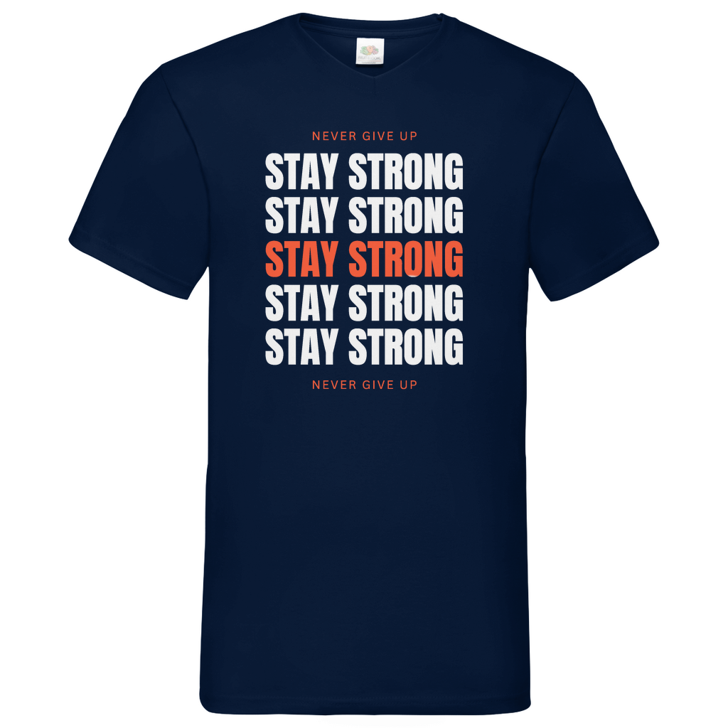 Stay strong - V-Neck T-Shirt dark