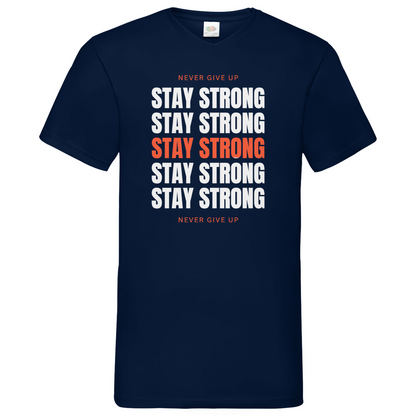 Stay strong - V-Neck T-Shirt dark