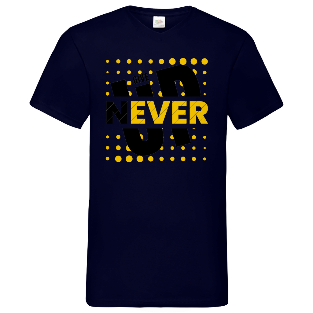 Never give up- V-Neck T-Shirt dark