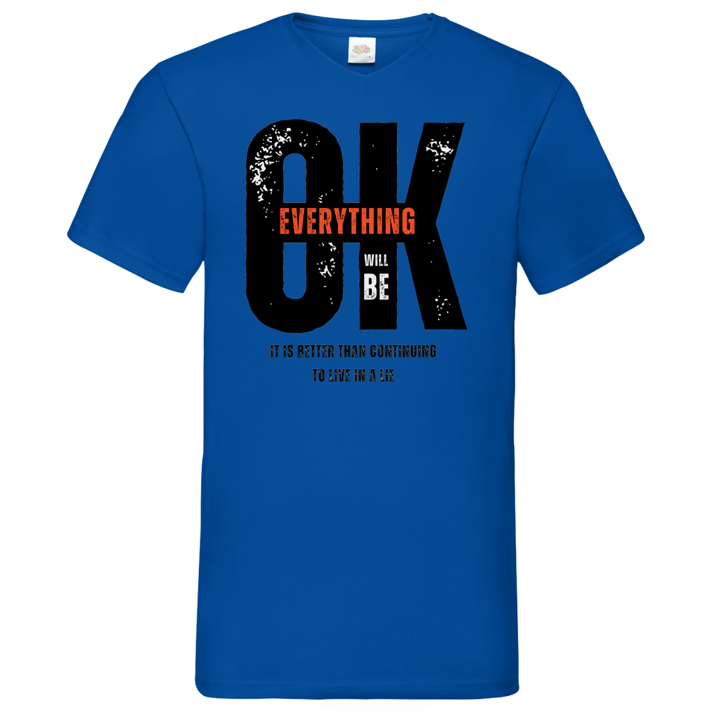 Everythink ok  V-Neck T-Shirt bright