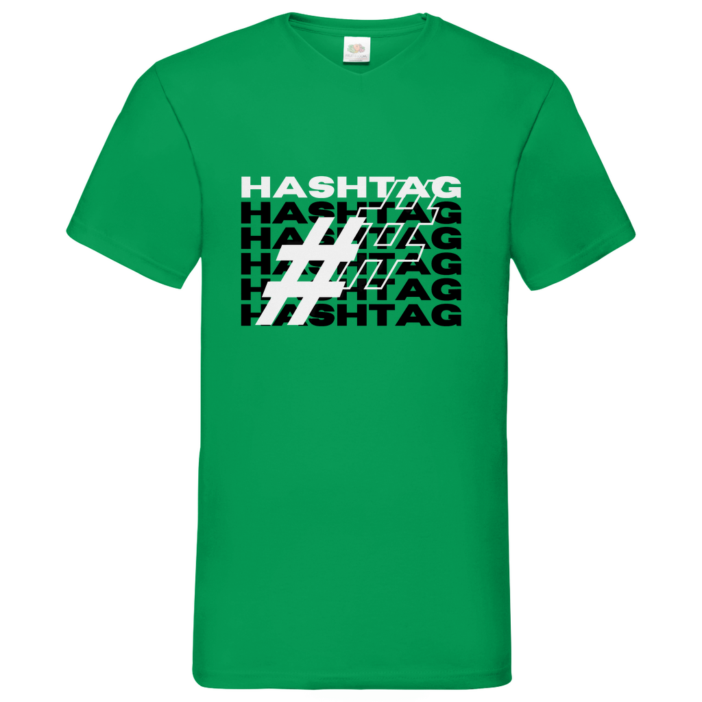 Hashtag - V-Neck T-Shirt dark