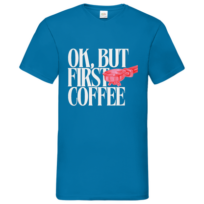 Coffee First - V-Neck T-Shirt dark