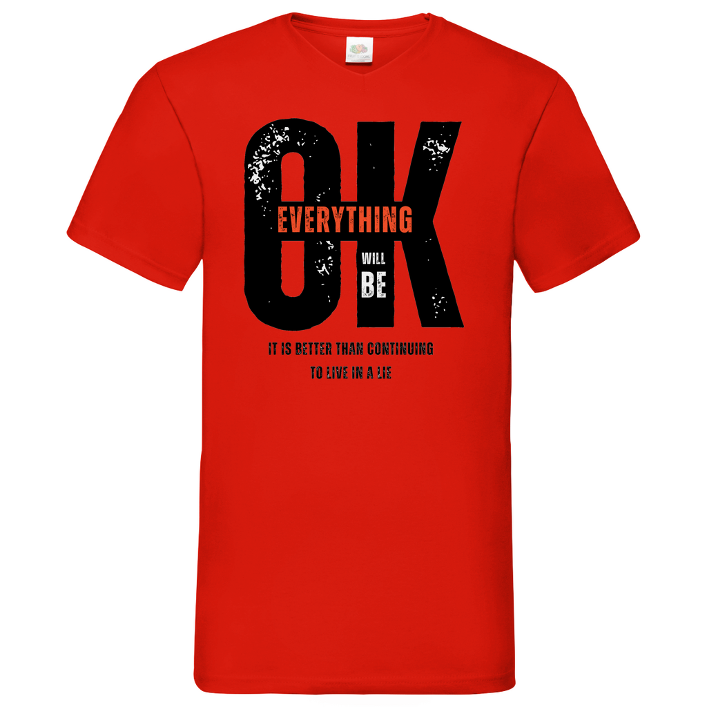 Everythink ok  V-Neck T-Shirt bright