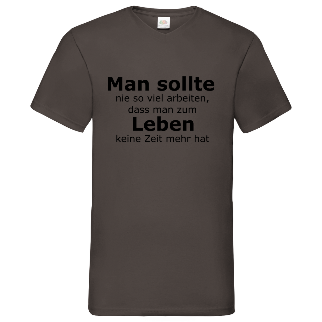 Man sollte Leben- V-Neck T-Shirt bright
