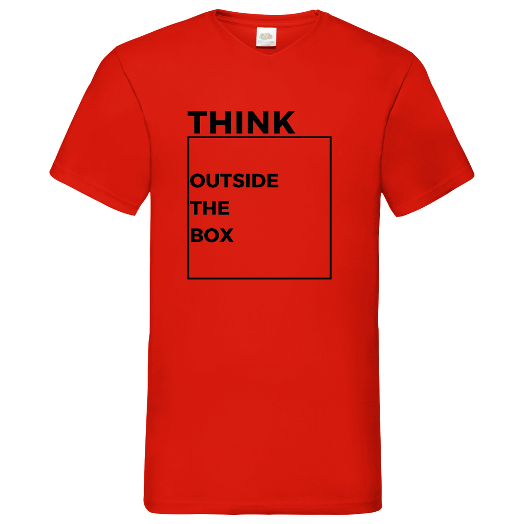 Think out of the Box - V-Neck T-Shirt bright
