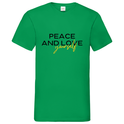 Peace and Love- V-Neck T-Shirt dark