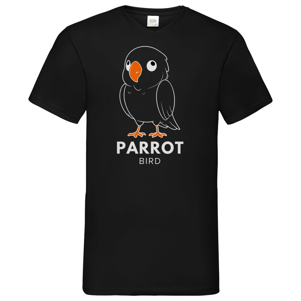 Parrot- V-Neck T-Shirt - dark