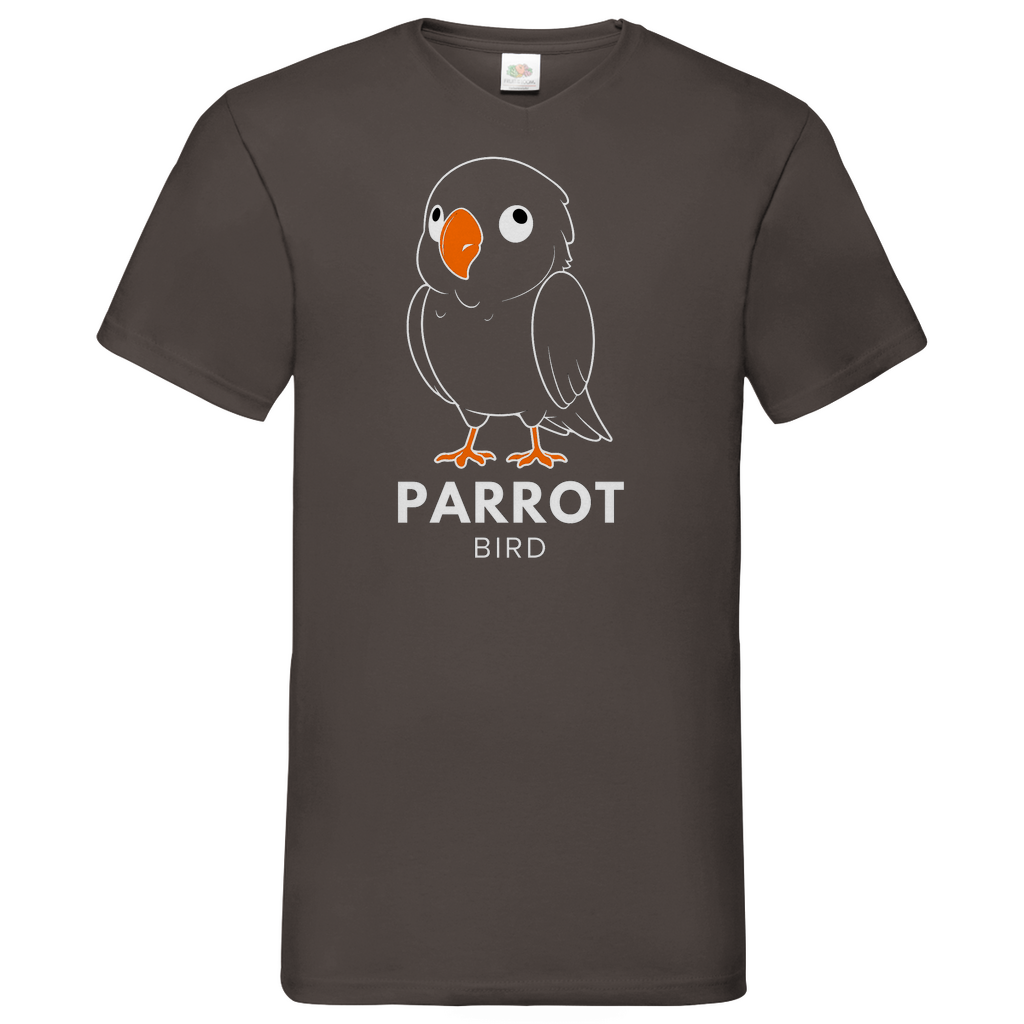 Parrot- V-Neck T-Shirt - dark