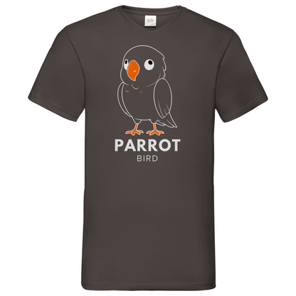 Parrot- V-Neck T-Shirt - dark