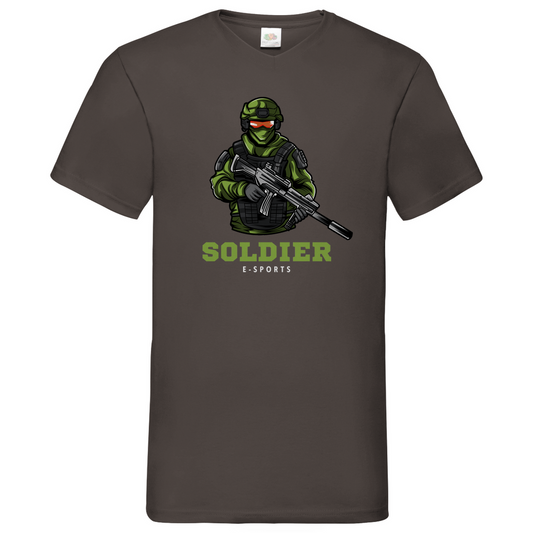 Soldier - V-Neck T-Shirt - dark