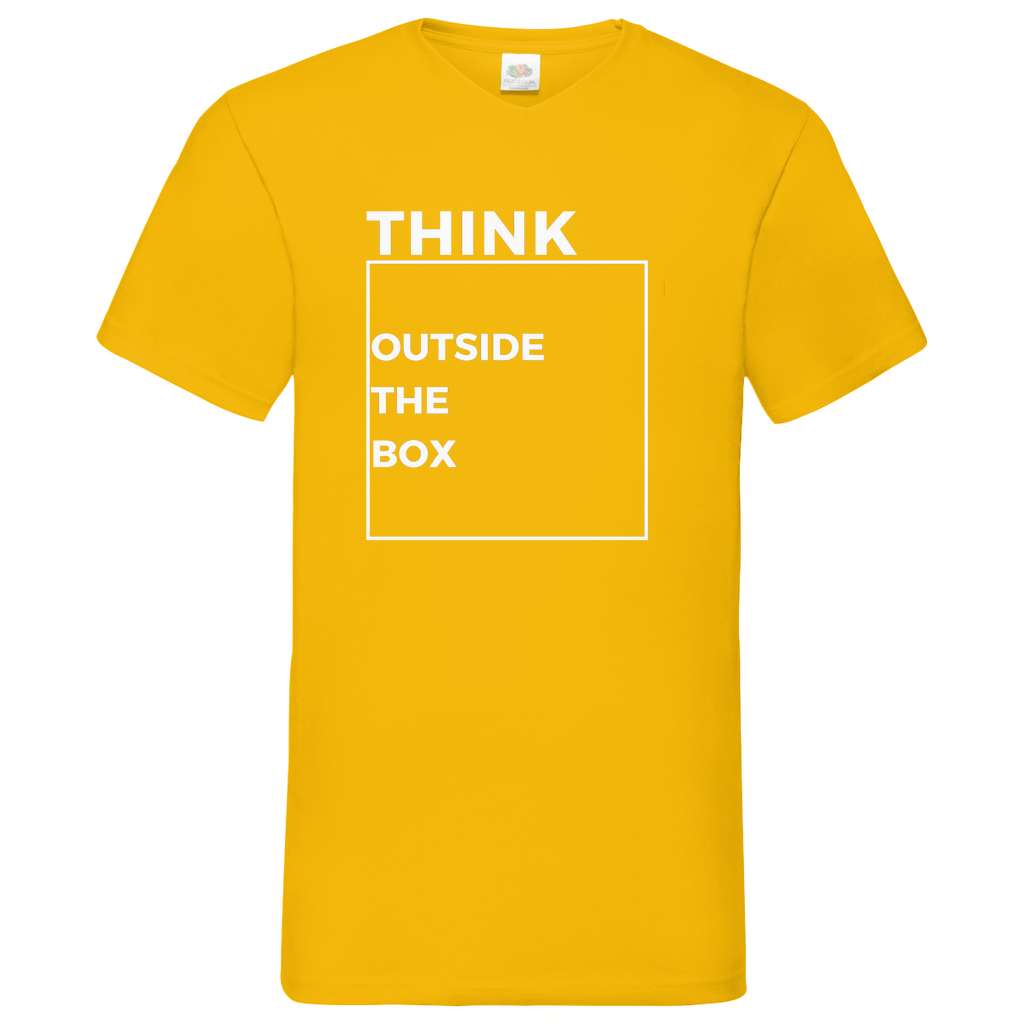 Think out of the Box- V-Neck T-Shirt dark