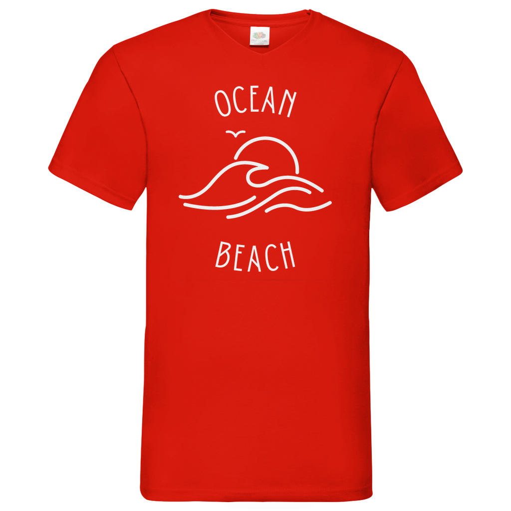 Ocean Beach - V-Neck T-Shirt - dark