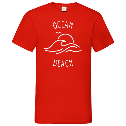 Ocean Beach - V-Neck T-Shirt - dark