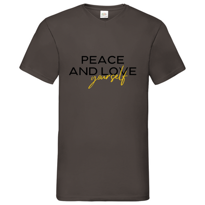 Peace and Love- V-Neck T-Shirt dark