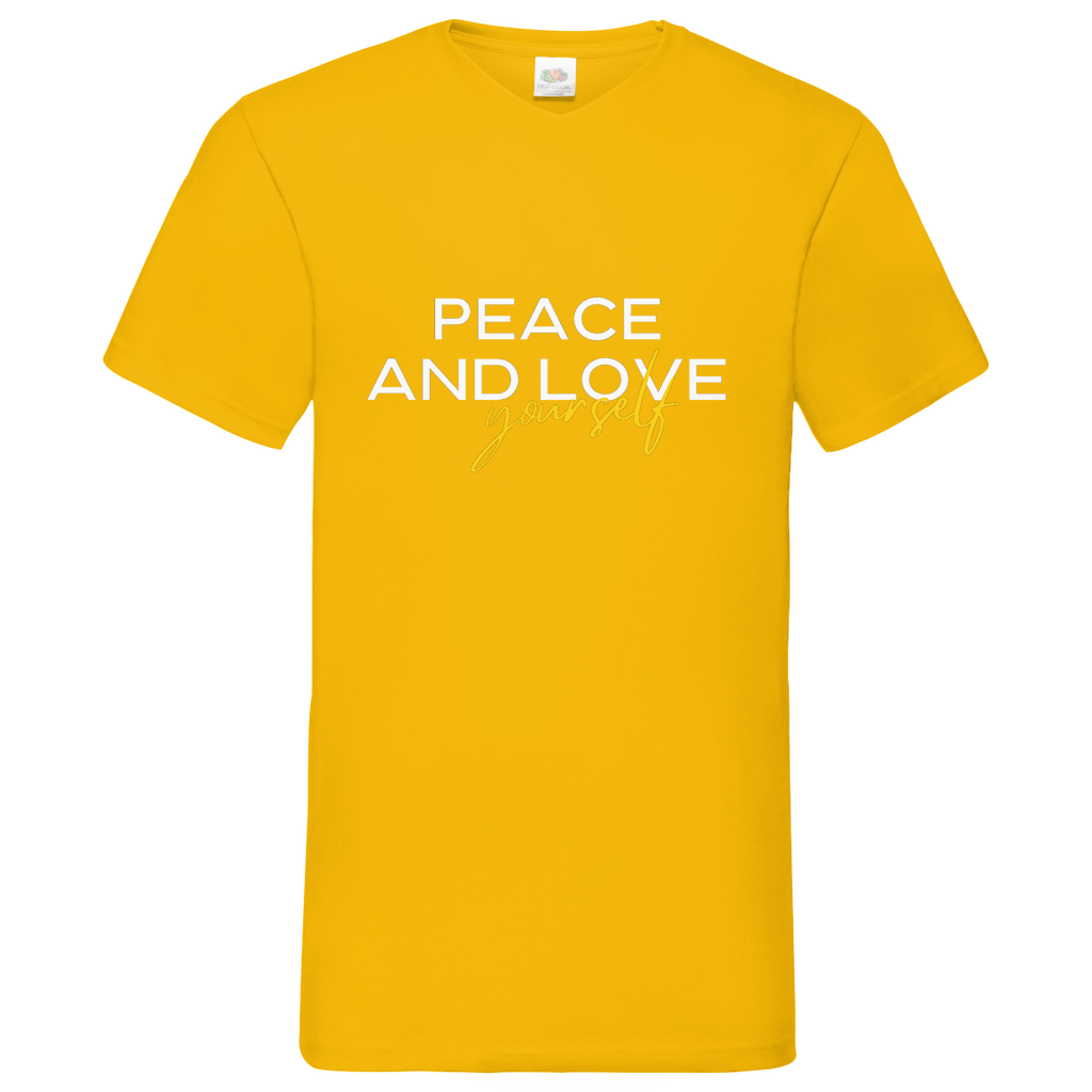 Peace and Love - V-Neck T-Shirt dark